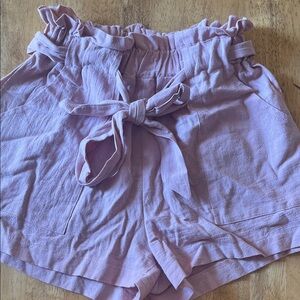 Lavender Ruffle Tie-Waist Women Shorts